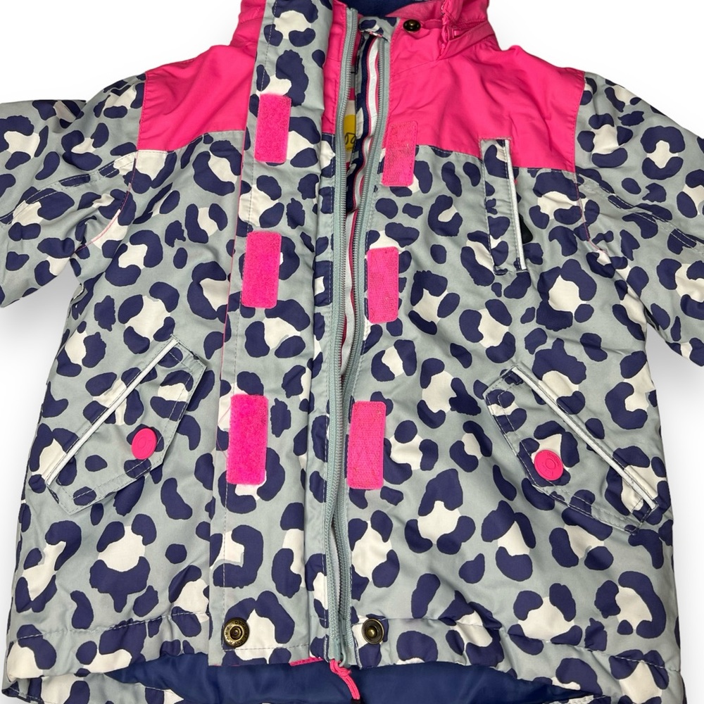Mini Boden Toddler Girls All Weather Snow Ski Jacket size 2-3Y Leopard Lined - Picture 9 of 11